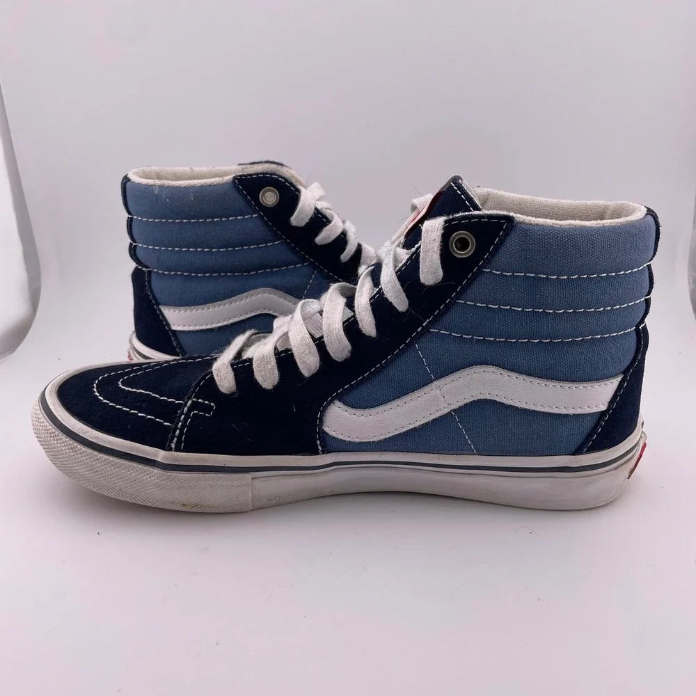 Vans SK8 Hi Pro Suede Canvas Skate Shoes Navy Blue White US‎ Men 7.5 UK 6.5